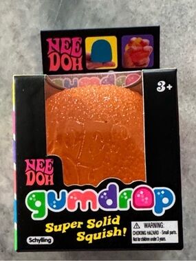 NeeDoh Gumdrop Super Solid Squish! Toy - Orange Viral NIB HTF
